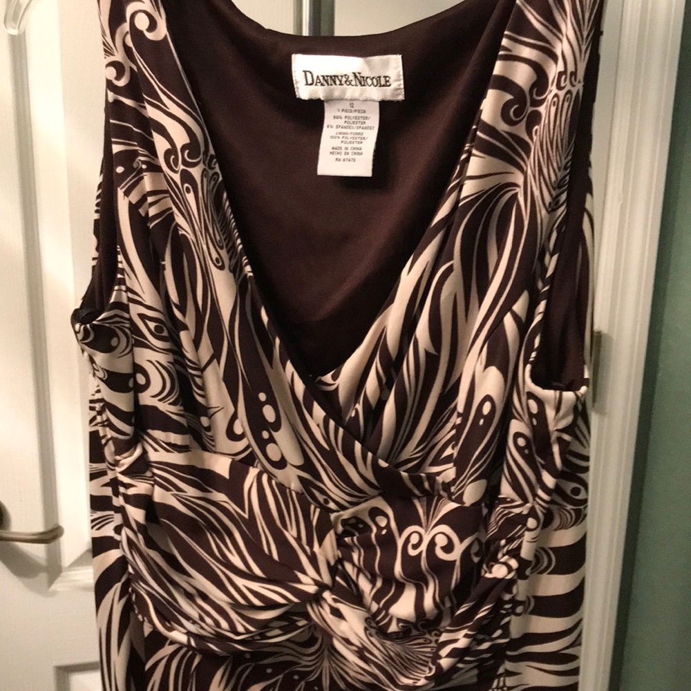 Danny & Nicole size 12 brown and cream dress